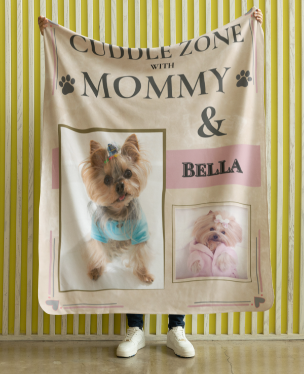 Personalized Dog Mom Blanket – " Cuddle Zone" - Shepra Fleece Blanket