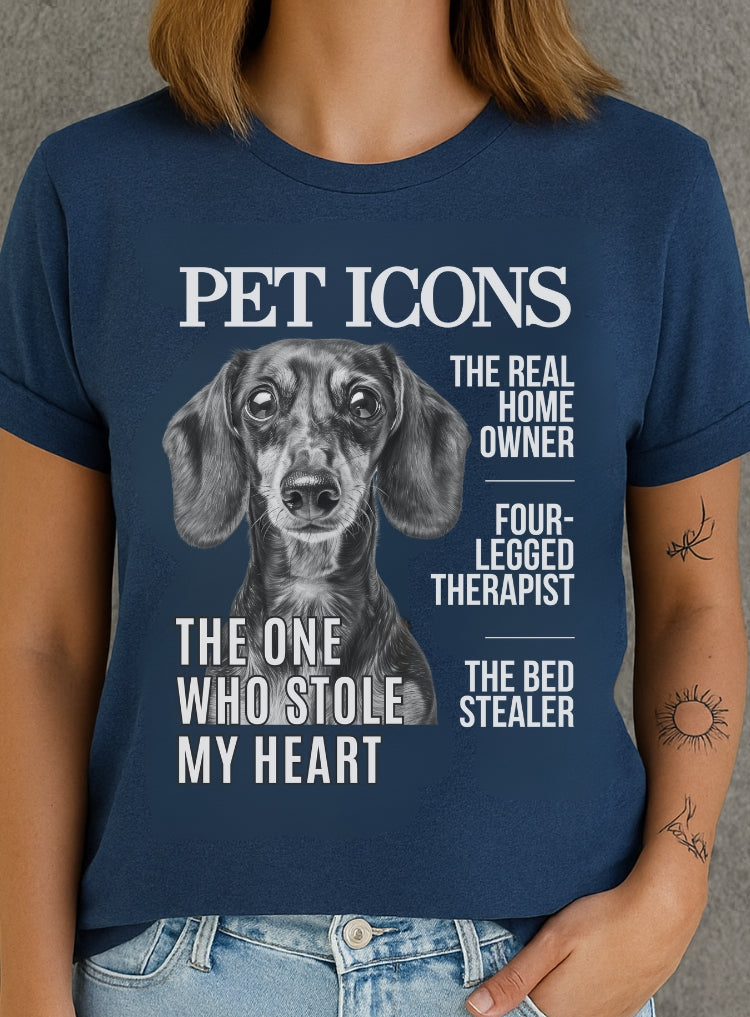 Pet Icons T-shirt - Dachshund Edition