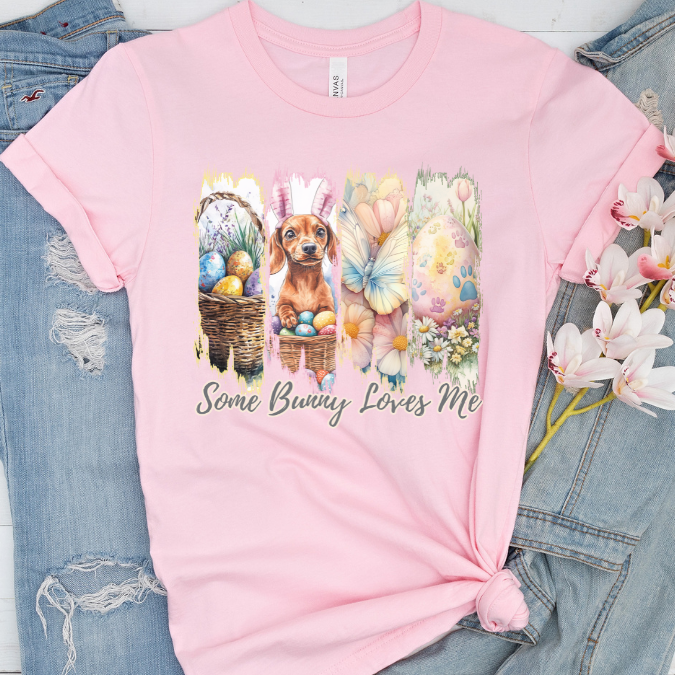 Dachshund Easter T-Shirt – "Some Bunny Loves Me"
