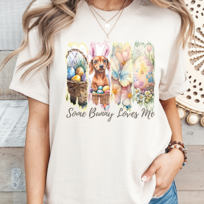 Dachshund Easter T-Shirt – "Some Bunny Loves Me"