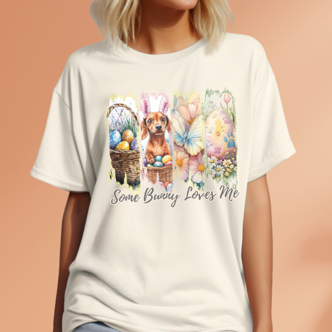 Dachshund Easter T-Shirt – "Some Bunny Loves Me"