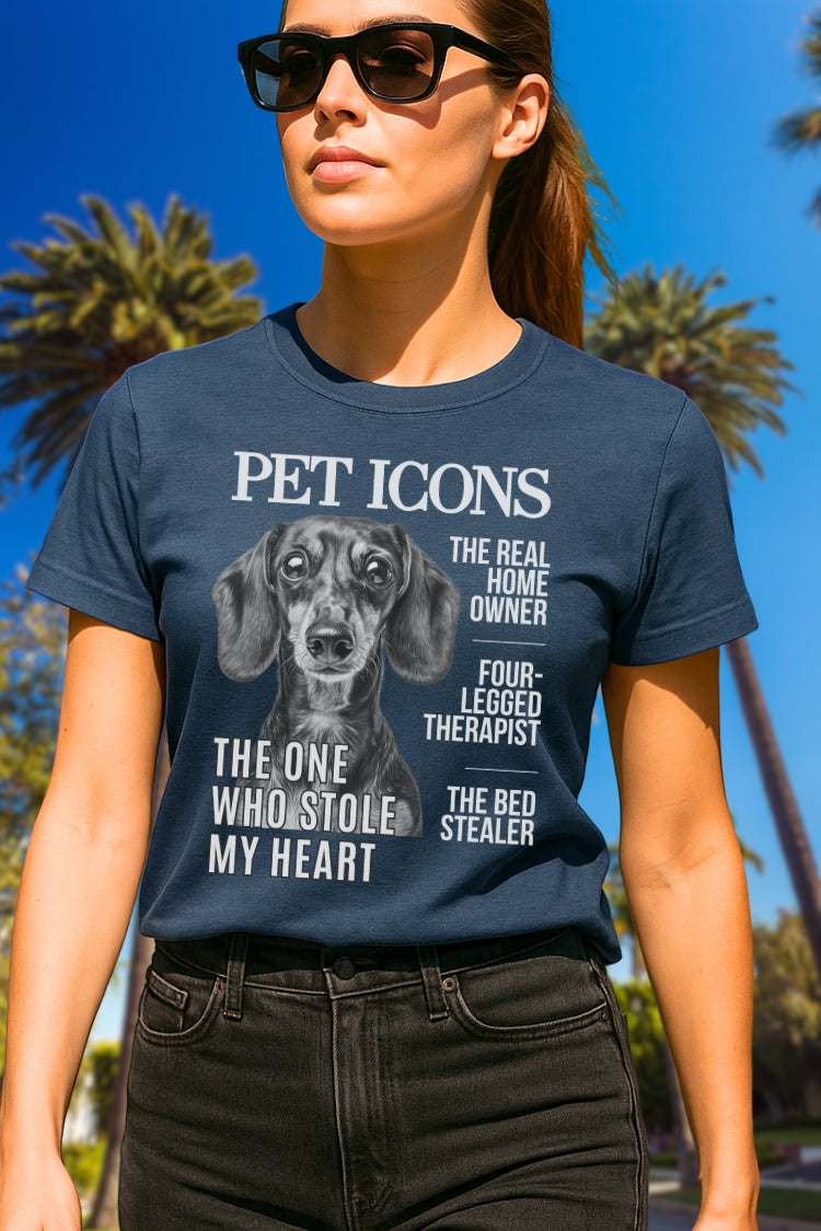 Pet Icons T-shirt - Dachshund Edition