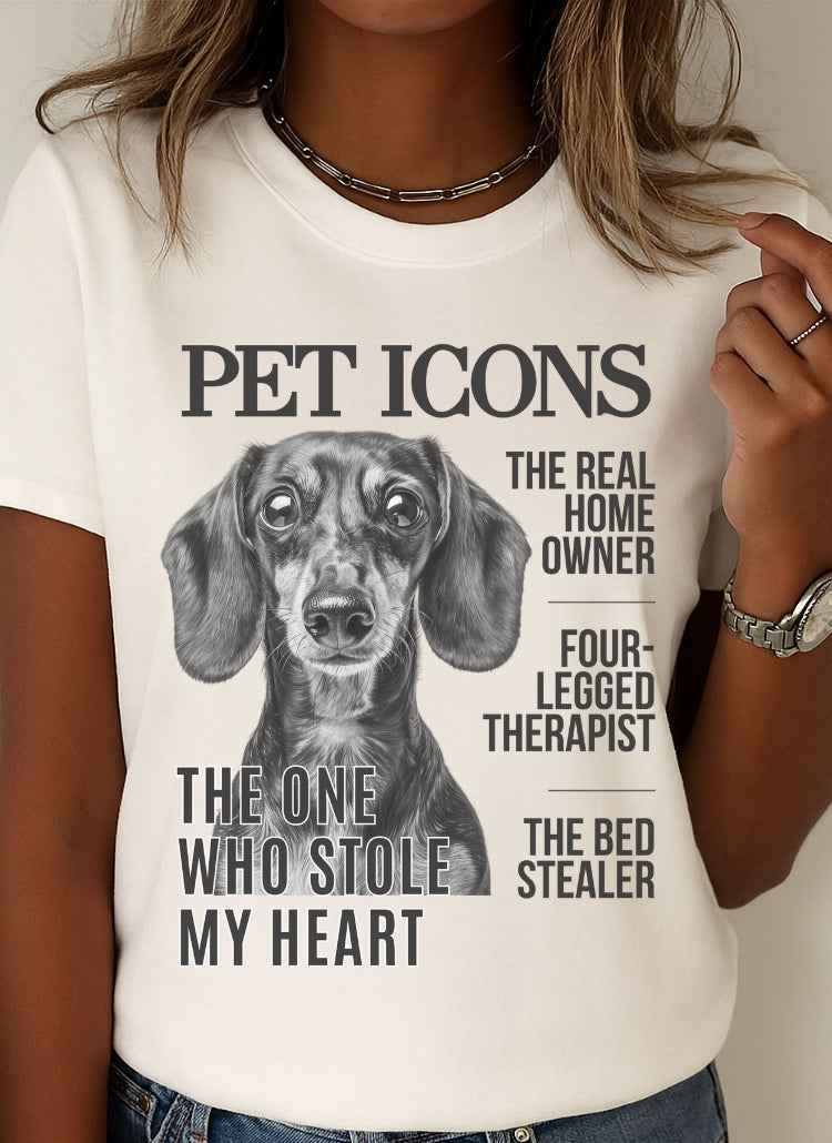 Pet Icons T-shirt - Dachshund Edition