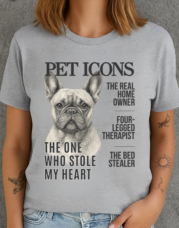 Pet Icons T-shirt - Frenchie Edition