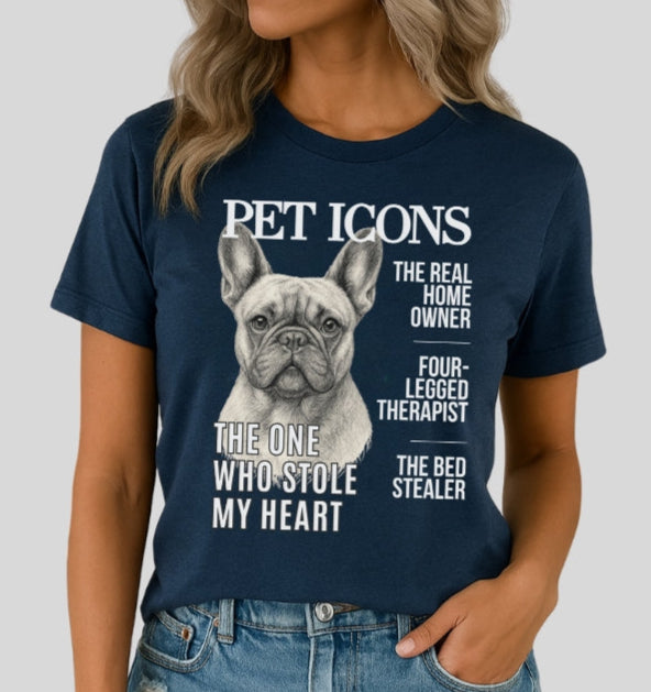 Pet Icons T-shirt - Frenchie Edition