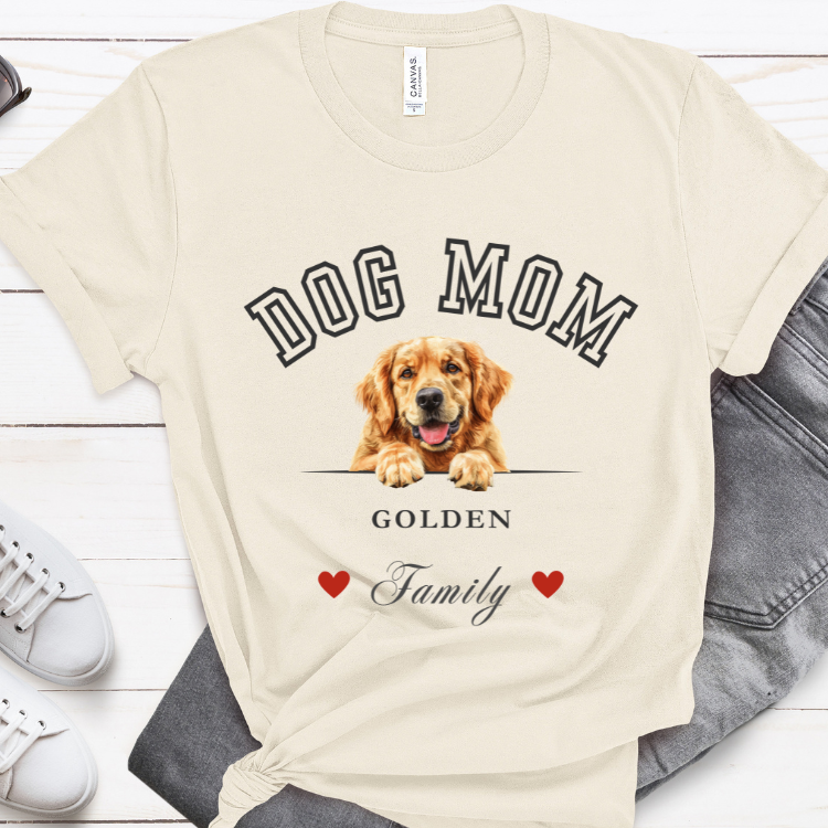 Golden Retriever Mom Family T-Shirt - Mother’s Day Gift for Dog Lovers