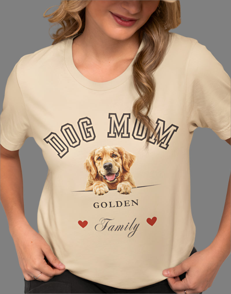 Golden Retriever Mom Family T-Shirt - Mother’s Day Gift for Dog Lovers
