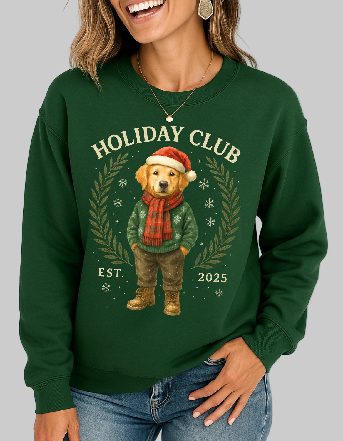 Golden Retriever Holiday Club Christmas Sweater