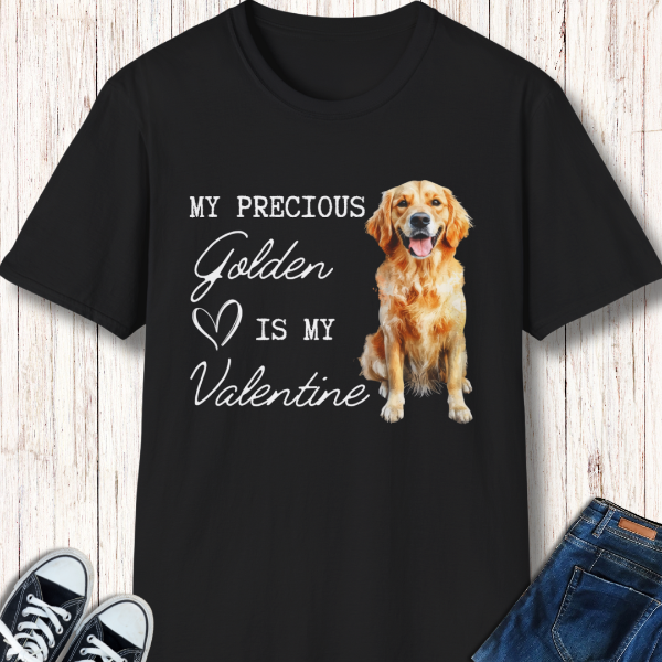 golden retriever valentine's day shirt