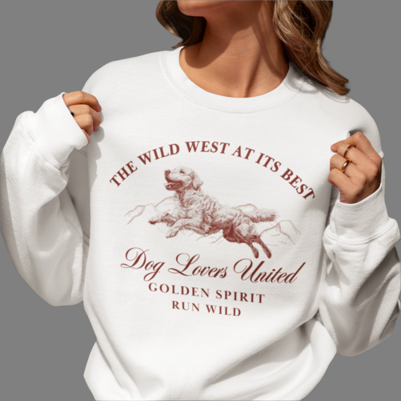 golden retriever wild west sweater