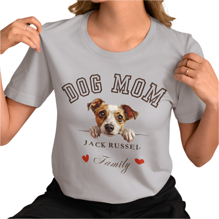 jack russel dog mom t-shirt, mother's day, dog lover gift, light blue