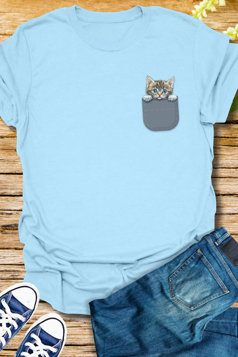 peek a boo kitten pocket light blue