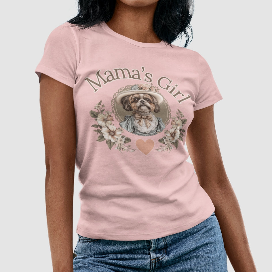 mama's girl shih tzu vintage shirt shabby chic, victorian shih tzu