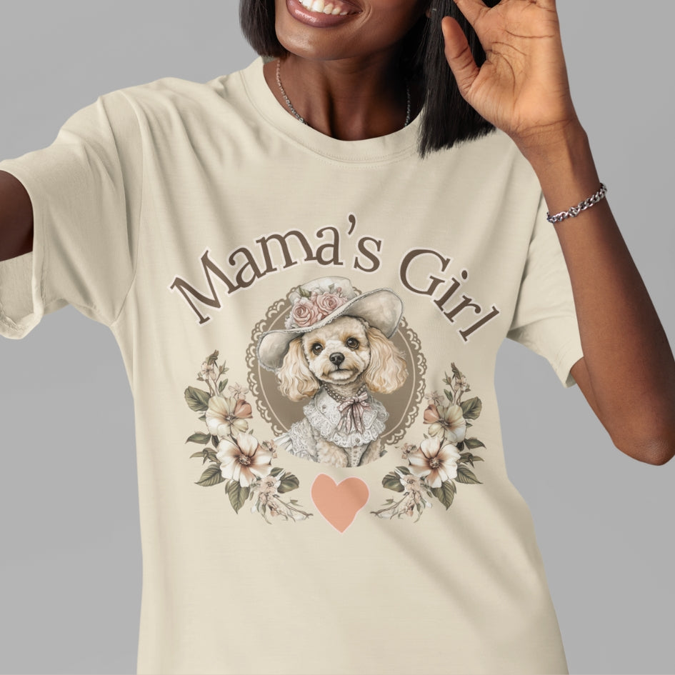 mama's girl tee toy poodle vintage shabby chic