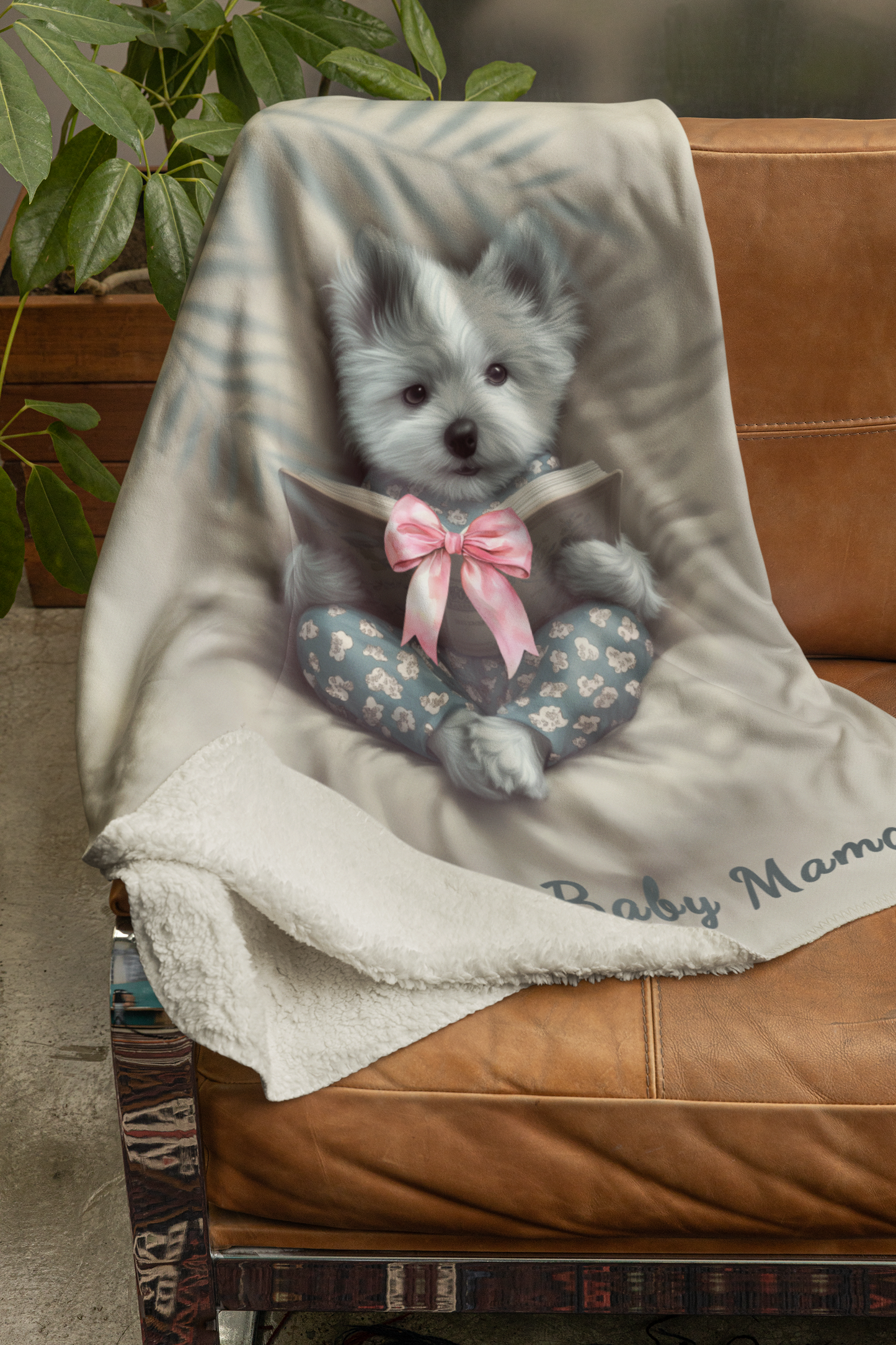 Comfort Zone – Westie Blanket | Personalized Sherpa Fleece Throw| Gift for Dog Moms & Pet Lovers