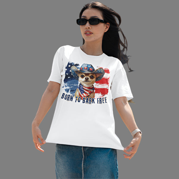 born to bark free chihuahua patriotic t-shirt, 4th of july, independance day dog lover t-shirt