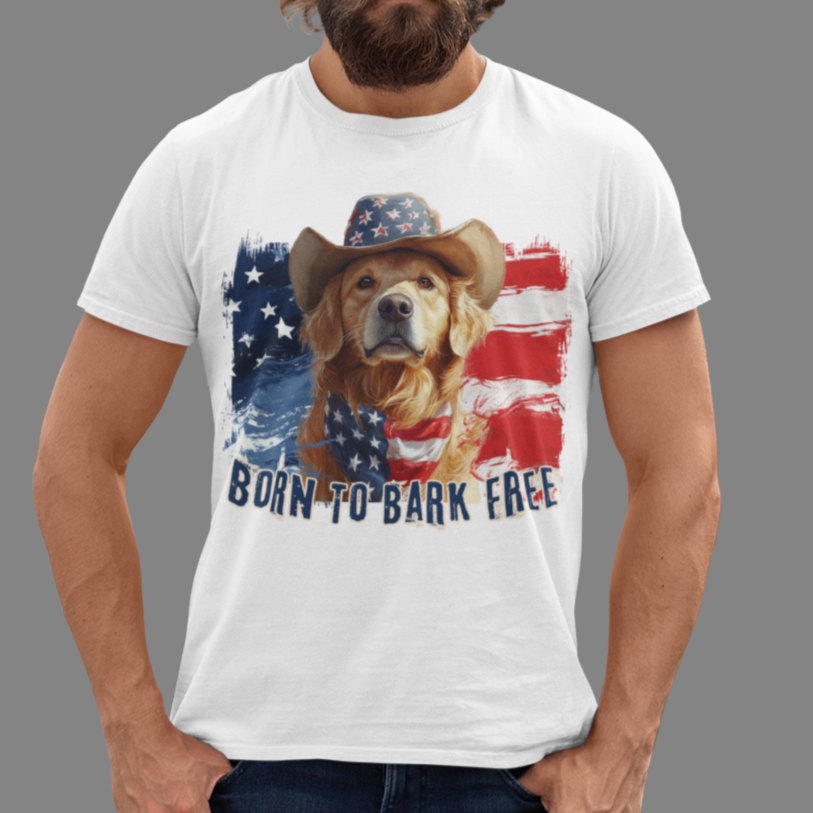 born to bark free jack russel patriotic t-shirt, 4th of july, independance day dog lover t-shirt