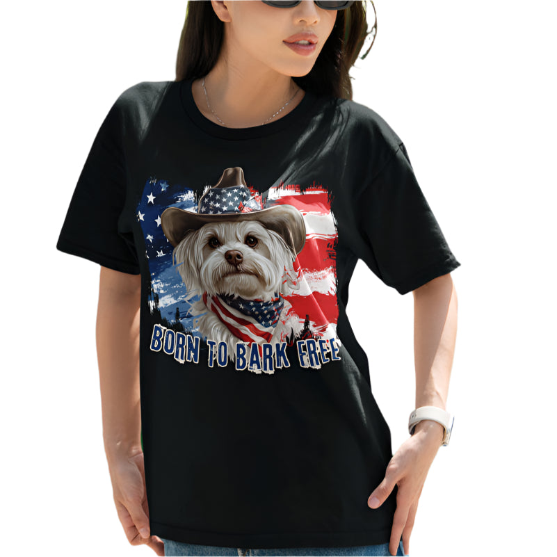 born to bark free maltese patriotic t-shirt, 4th of july, independance day dog lover t-shirt