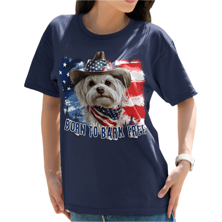born to bark free maltese patriotic t-shirt, 4th of july, independance day dog lover t-shirt
