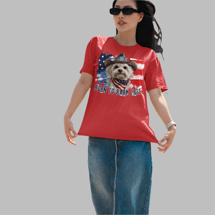 born to bark free maltese patriotic t-shirt, 4th of july, independance day dog lover t-shirt