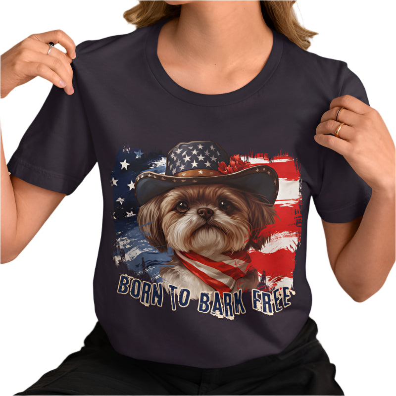 born to bark free siberian husky patriotic t-shirt, 4th of july, independance day dog lover t-shirt