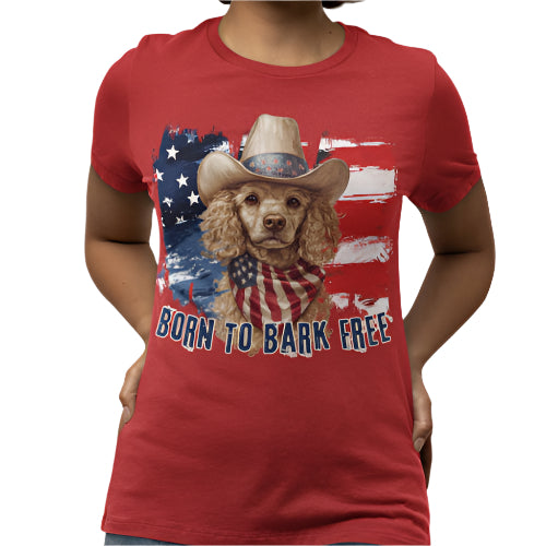 born to bark free poodle patriotic t-shirt, 4th of july, independance day dog lover t-shirt