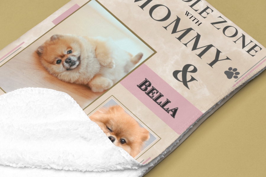 personalized shepra fleece dog mom gift blanket pomeranian