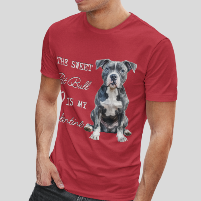 pit bull valentine shirt red