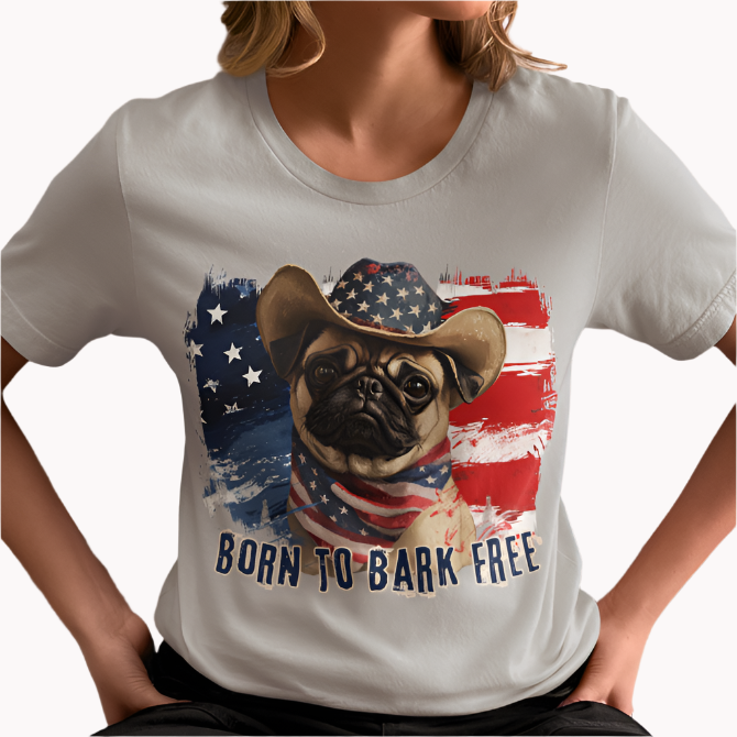 pug american flag patriotic design t-shirt