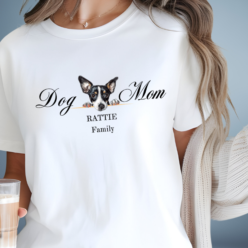 rat terrier dog mom t-shirt, rattie dog lover gift