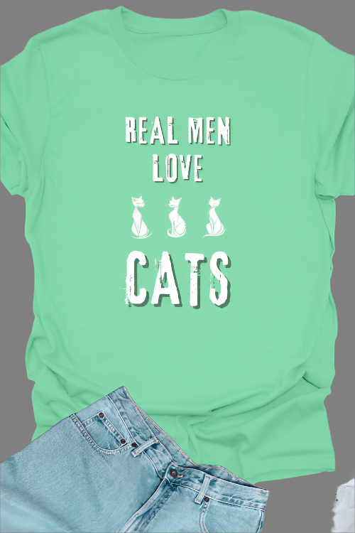 Real Men Love Cats - Unisex Softstyle T-Shirt
