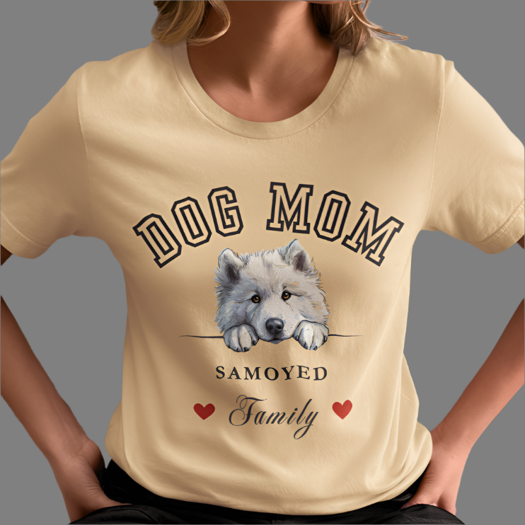 Samoyed Dog Mom Family T-Shirt - Mother’s Day Gift for Dog Lovers