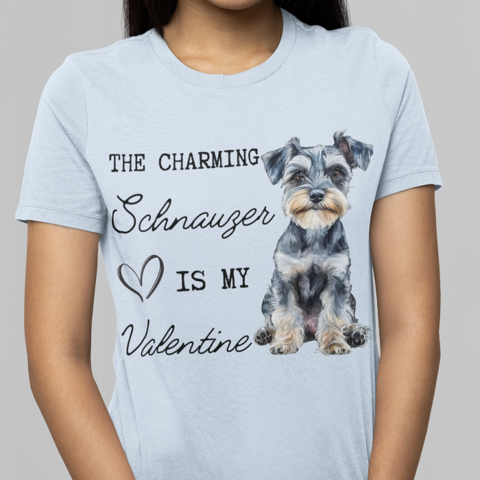 schnauzer valentine shirt light blue