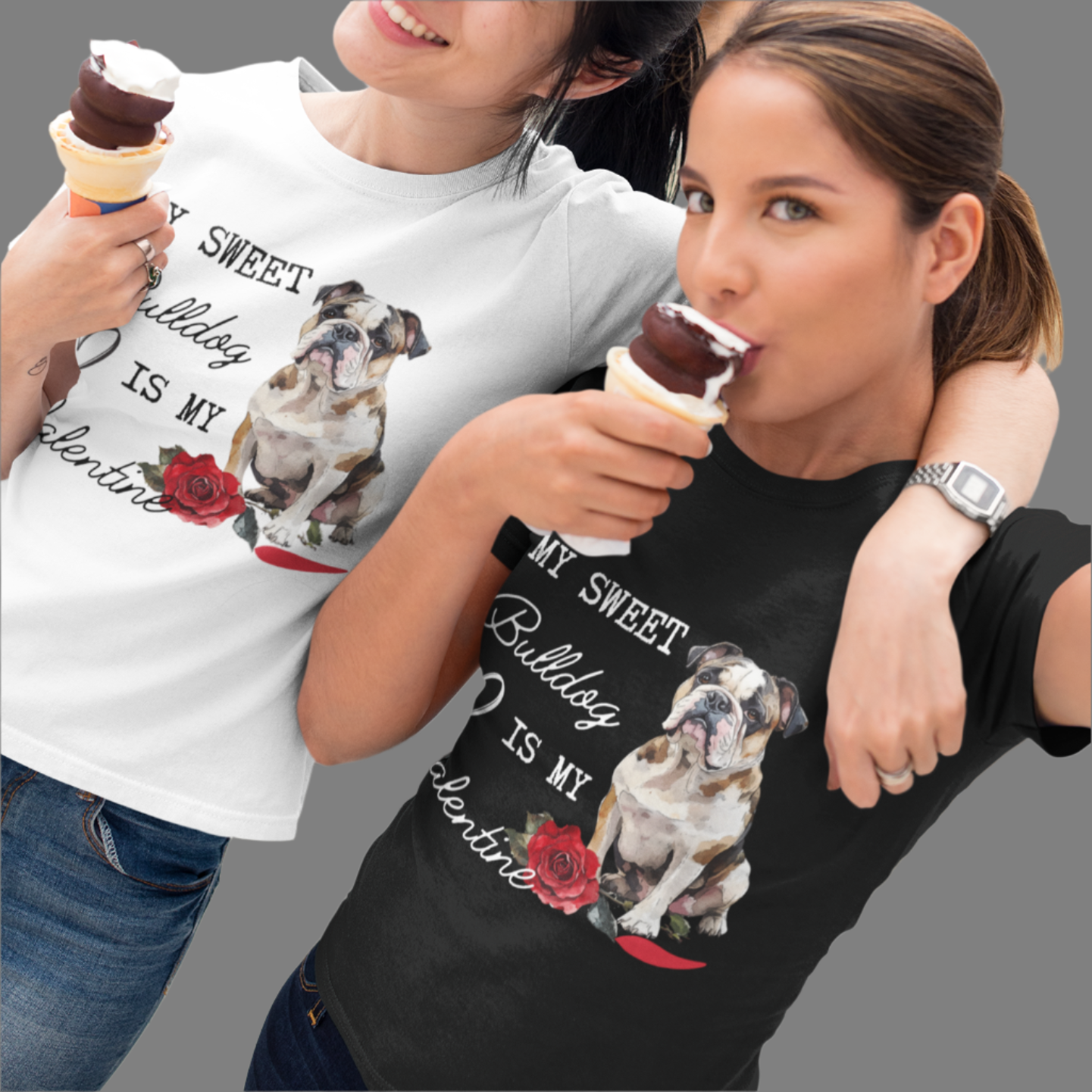English Bulldog Lover Valentine's Shirt