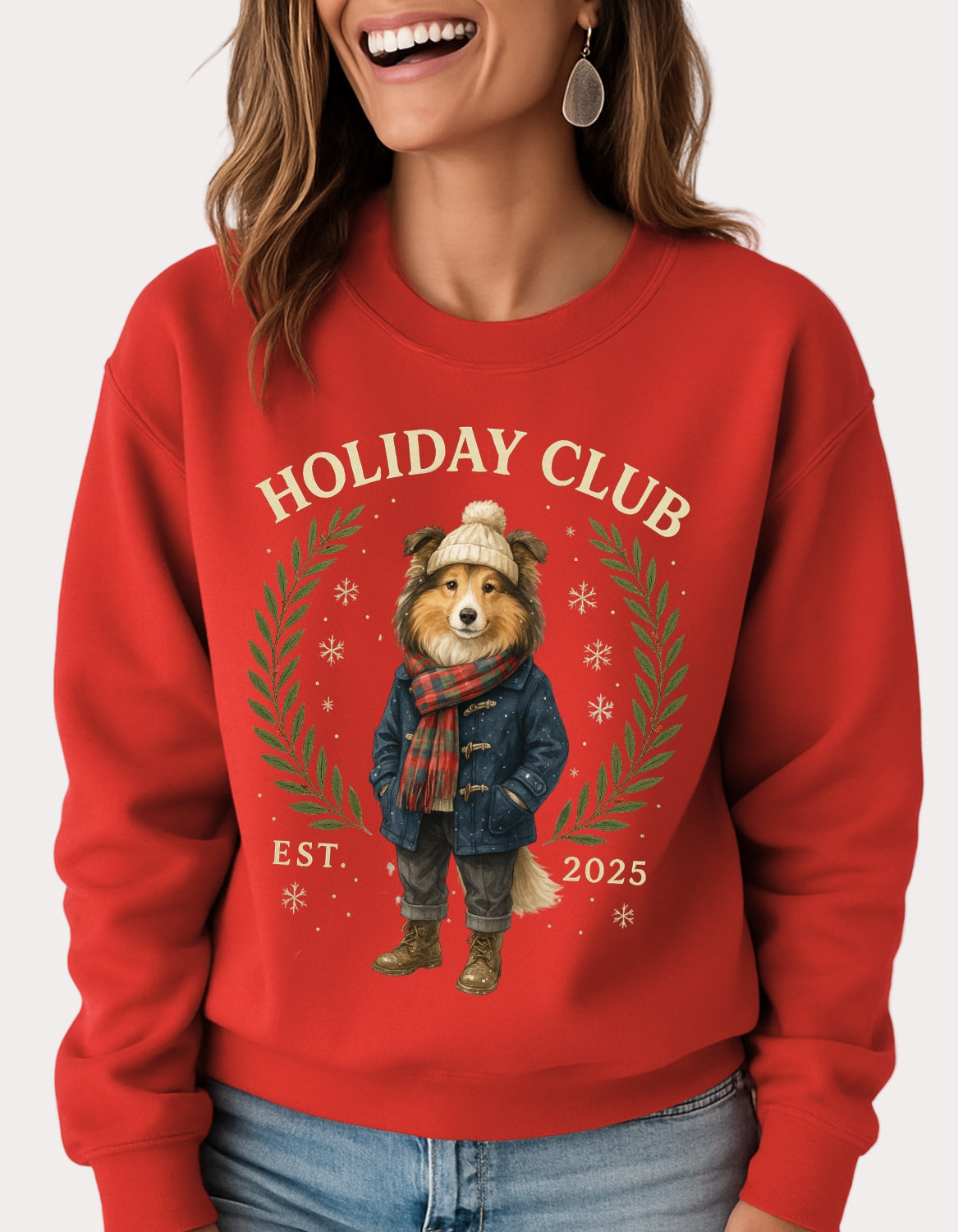 Shetland Sheepdog -Sheltie - Holiday Club Christmas Sweater