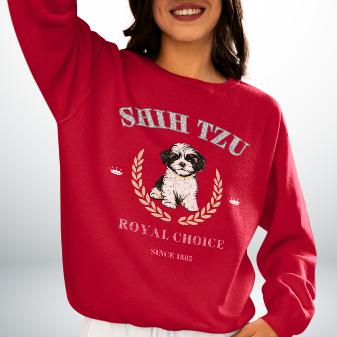 shih tzu club sweater red