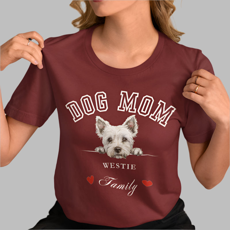 West Highland White Terrier Mom Family T-Shirt - Mother’s Day Gift for Dog Lovers