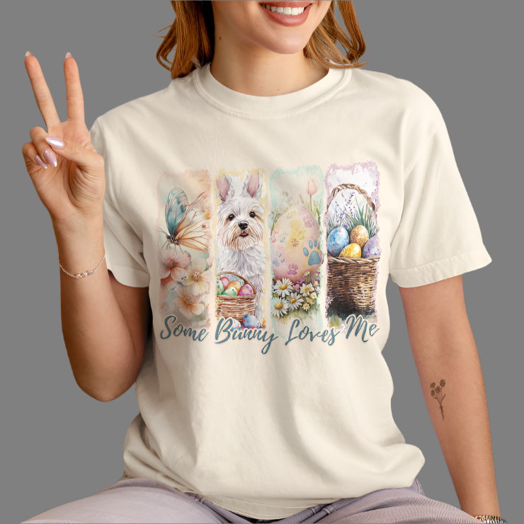 Westie Easter T-Shirt – "Some Bunny Loves Me"