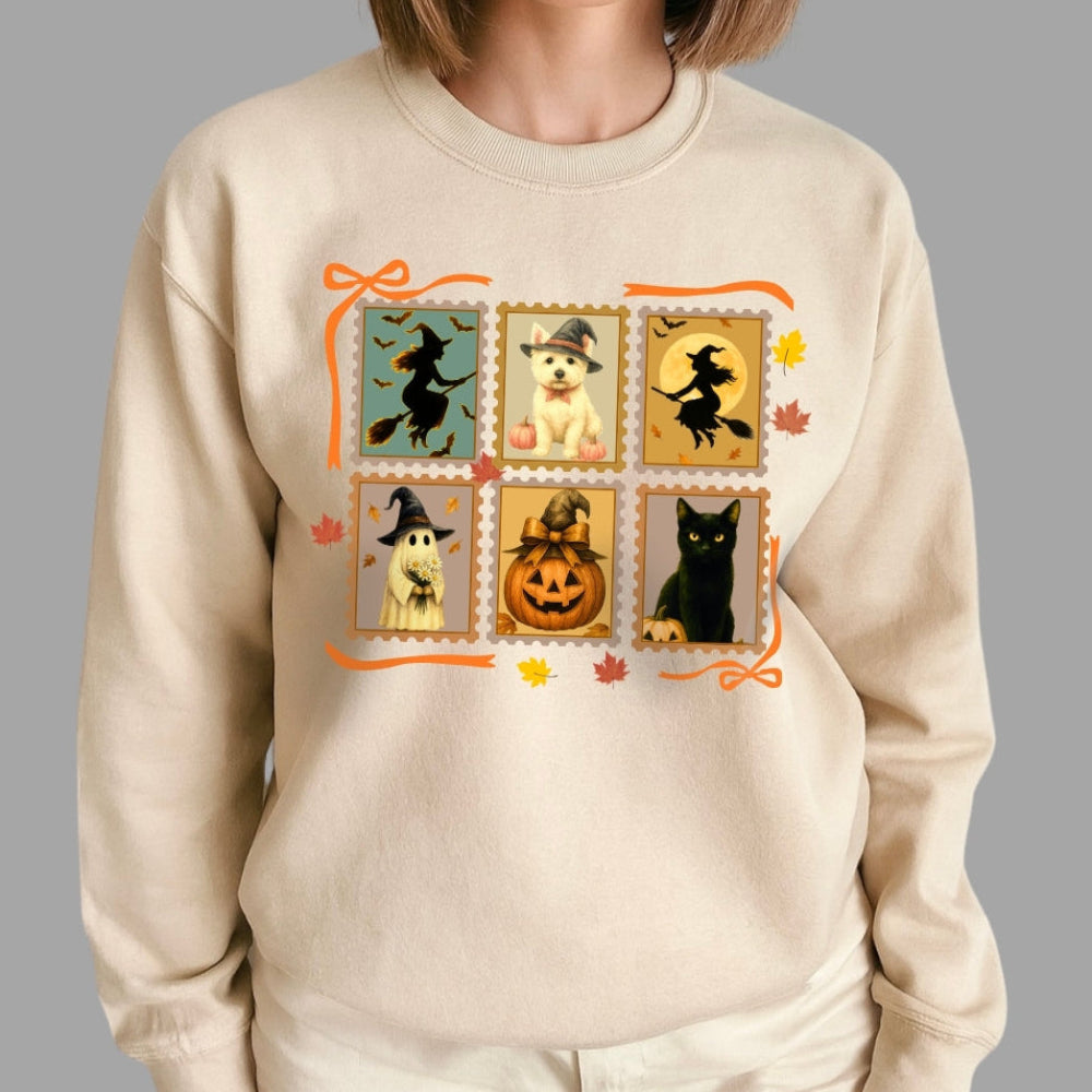 Halloween Westie Lover Stamp Sweatshirt – Personalized Halloween Pet Edition