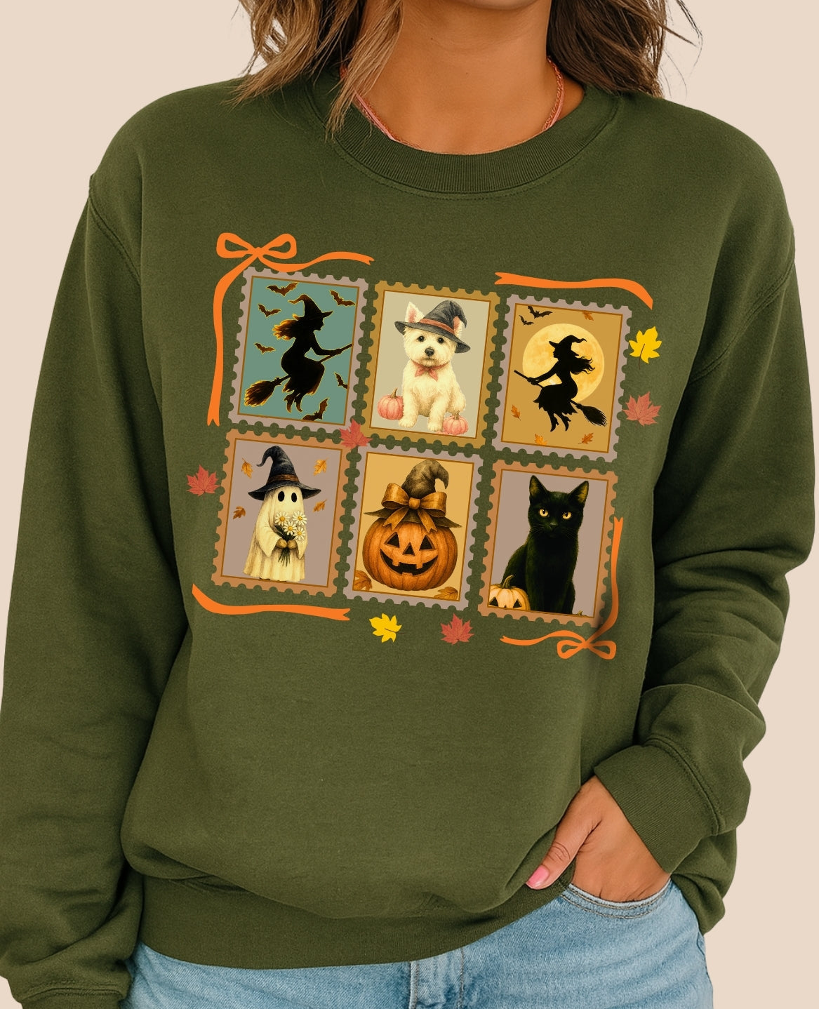 Halloween Westie Lover Stamp Sweatshirt – Personalized Halloween Pet Edition