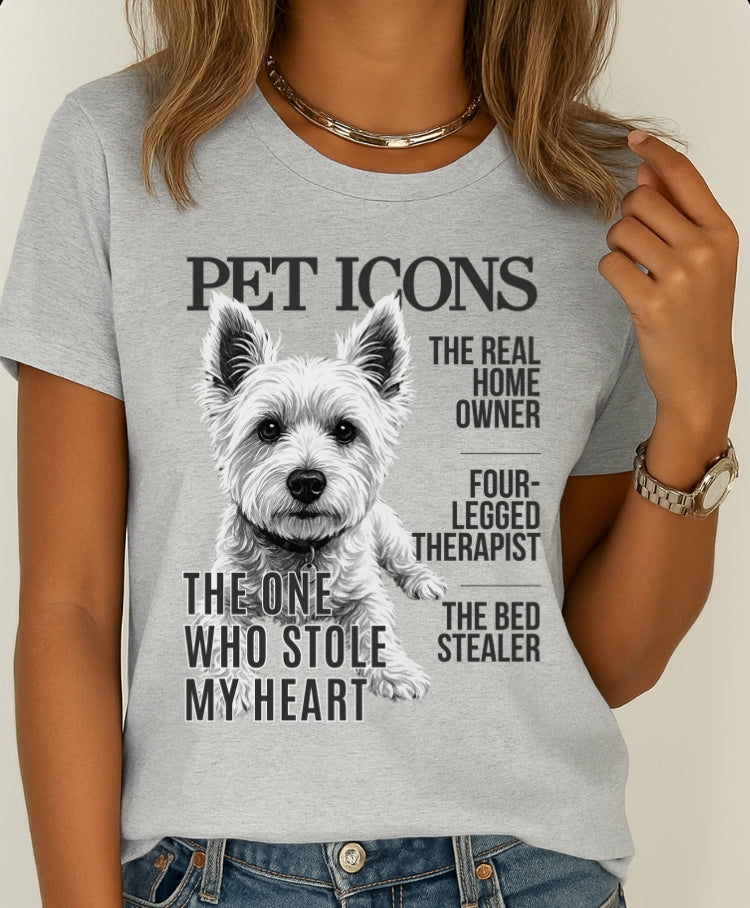 Pet Icons T-shirt - Westie Edition