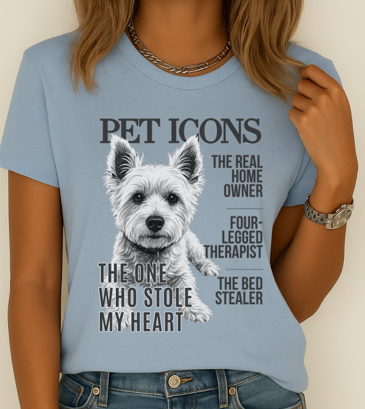 Pet Icons T-shirt - Westie Edition