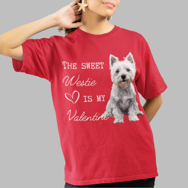 westie valentine shirt red