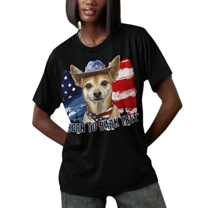 Xolo Patriotic T-Shirt "Born to Bark Free"