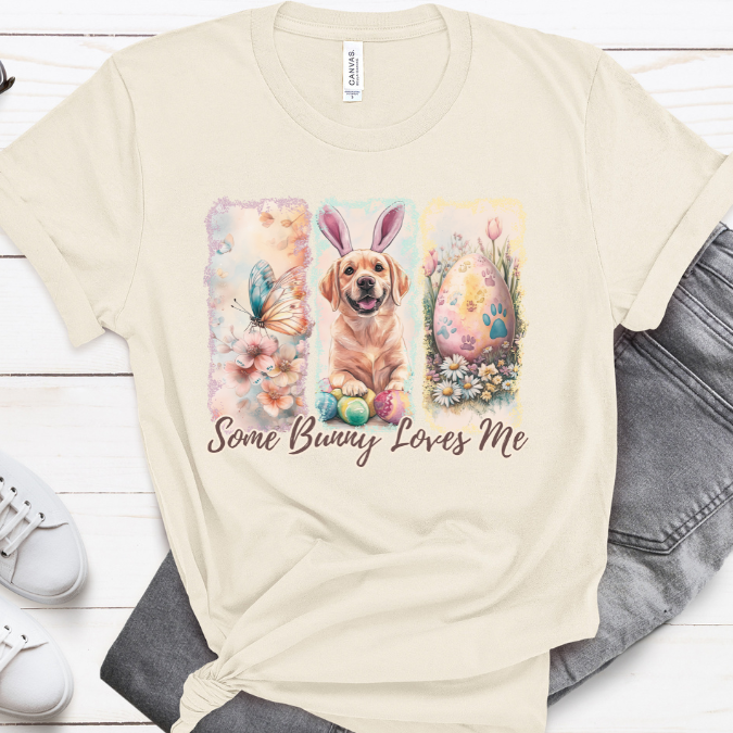 Yellow Labrador Easter T-Shirt – "Some Bunny Loves Me"
