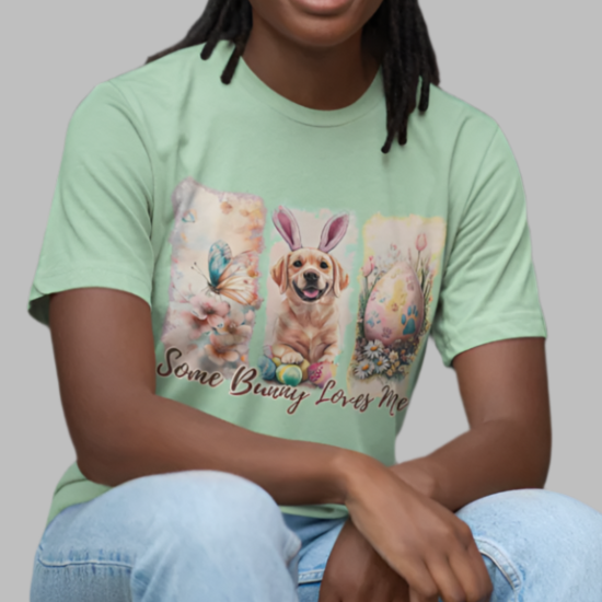 Yellow Labrador Easter T-Shirt – "Some Bunny Loves Me"