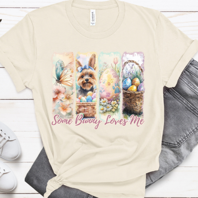 Yorkie Easter T-Shirt – "Some Bunny Loves Me"