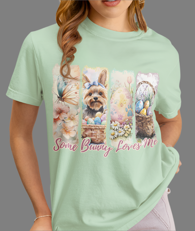 Yorkie Easter T-Shirt – "Some Bunny Loves Me"