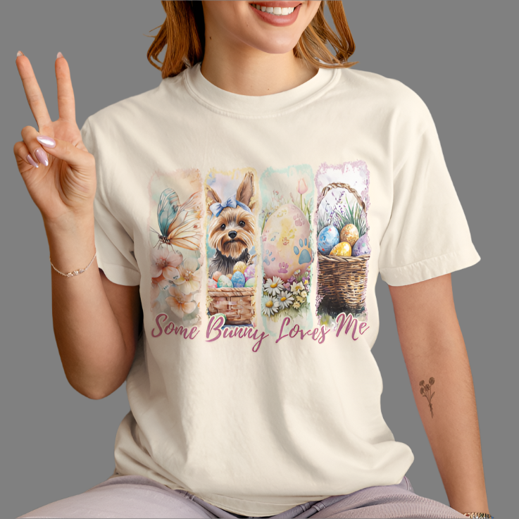 Yorkie Easter T-Shirt – "Some Bunny Loves Me"