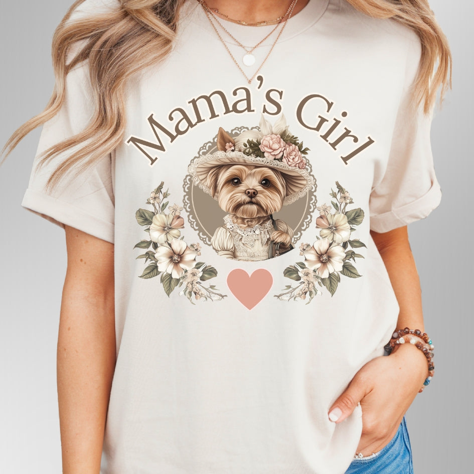 yorkie mama's girl vintage tee